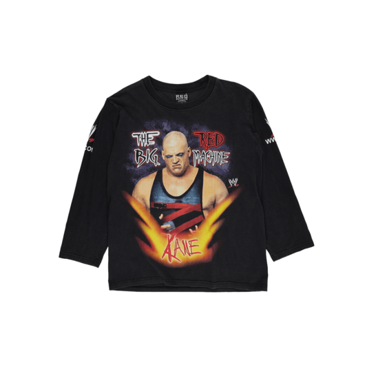 Rock Of The Shirts Vintage WWE Kane The Big Red Machine Graphic Long Sleeve T-Shirt Black Medium 100 Percent Cotton