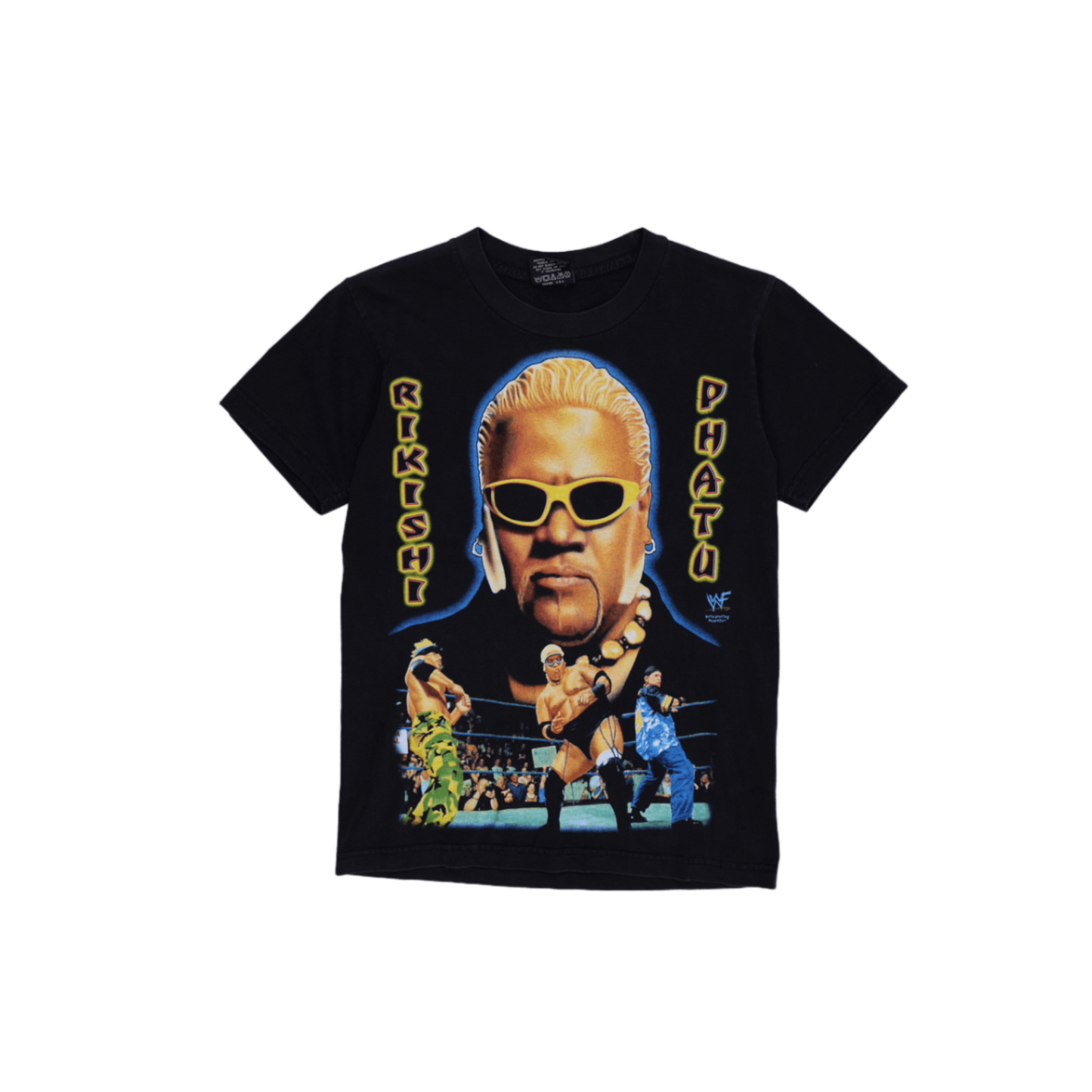 Red Rock WWF Rikishi Phatu Vintage Graphic T-Shirt Black Small 100% Cotton