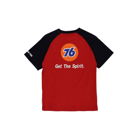 Union 76 Lubricants Vintage Raglan T-Shirt Red Black Medium Cotton Crew Neck