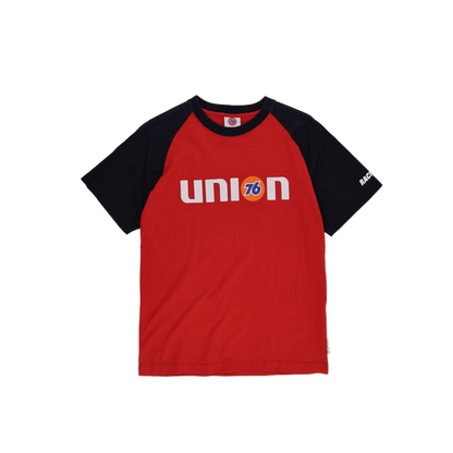 Union 76 Lubricants Vintage Raglan T-Shirt Red Black Medium Cotton Crew Neck