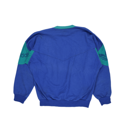Adidas Vintage Sun Trip Crewneck Sweatshirt Blue Green Men's Medium Cotton Blend