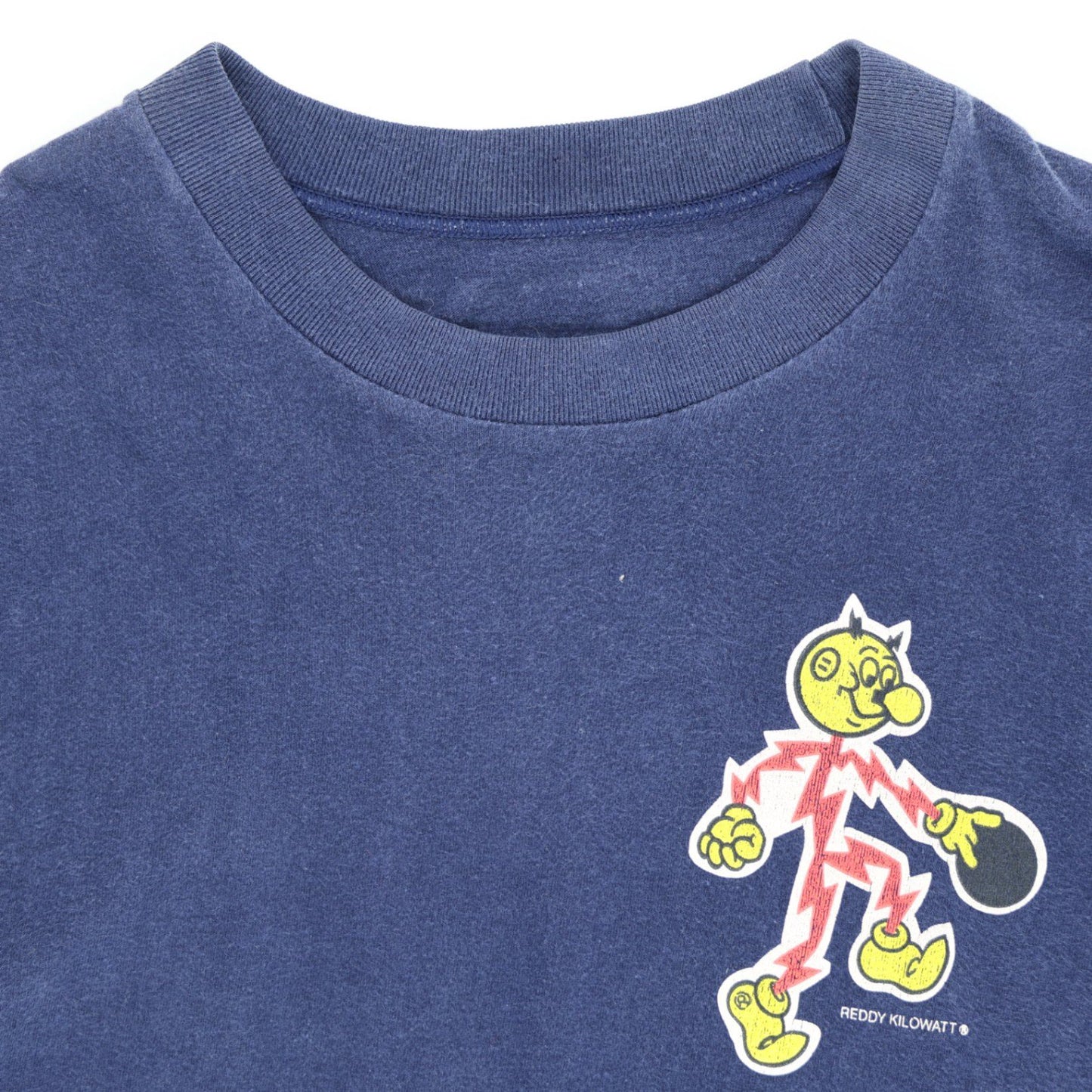 Reddy Kilowatt Vintage Navy Blue Graphic T-shirt Small Cotton Crew Neck