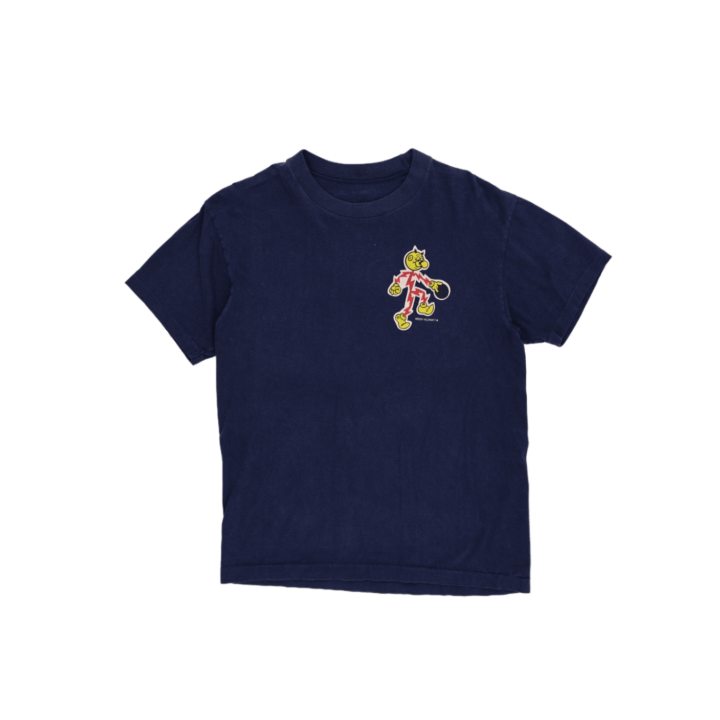 Reddy Kilowatt Vintage Navy Blue Graphic T-shirt Small Cotton Crew Neck