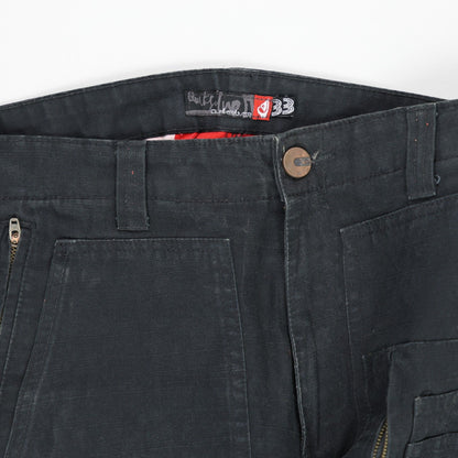Quiksilver Black Cargo Trousers 33W Cotton Vintage Men's Clothing