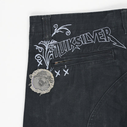Quiksilver Black Cargo Trousers 33W Cotton Vintage Men's Clothing