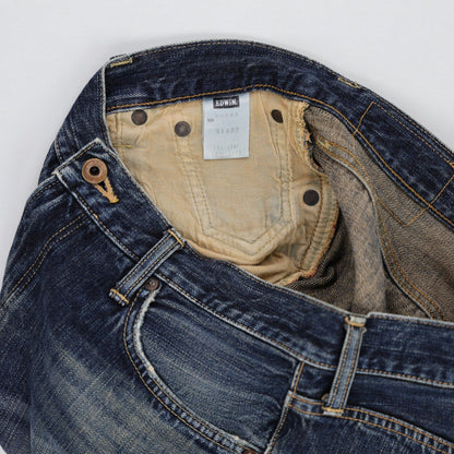 Edwin 505s Distressed Straight Fit Blue Jeans 31x33 Cotton Denim