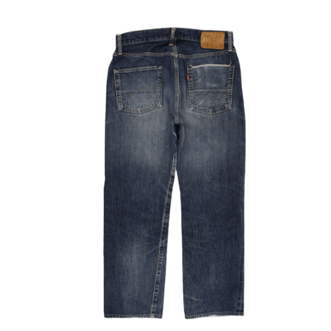 Edwin 505s Distressed Straight Fit Blue Jeans 31x33 Cotton Denim