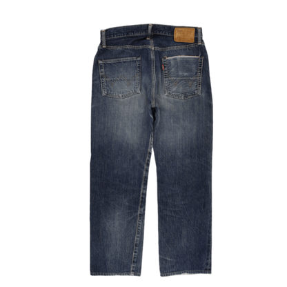 Edwin 505s Distressed Straight Fit Blue Jeans 31x33 Cotton Denim