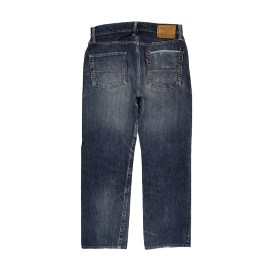 Edwin 505s Distressed Straight Fit Blue Jeans 31x33 Cotton Denim