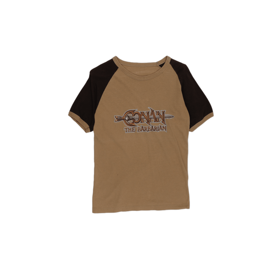 Conan The Barbarian Vintage Brown Graphic Tee Men's Medium Cotton Crew Neck