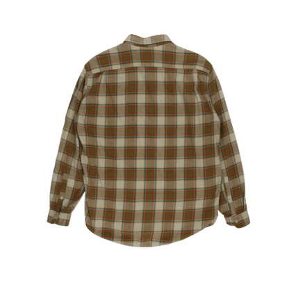Marlboro Classics Vintage Brown Green Yellow Checked Flannel Shirt Large Cotton Collared