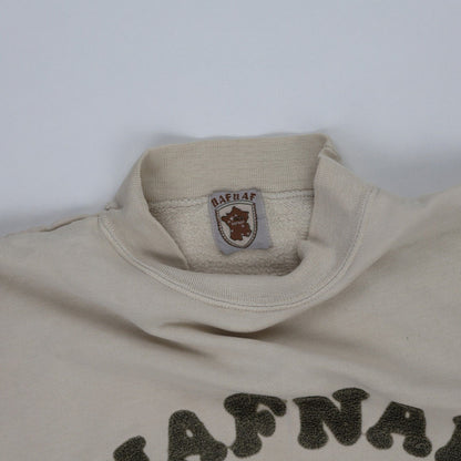 Naf Naf Vintage Beige Sweatshirt Men's Large Cotton Blend High Crew Neck
