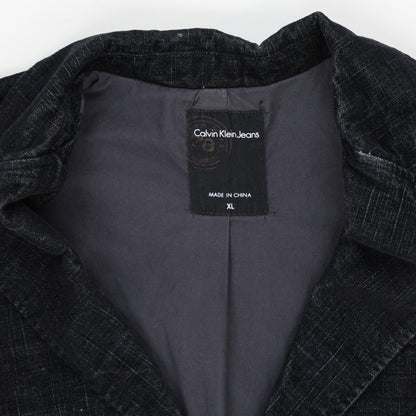 Calvin Klein Jeans Charcoal Blazer Jacket XL Cotton Blend Notched Lapel