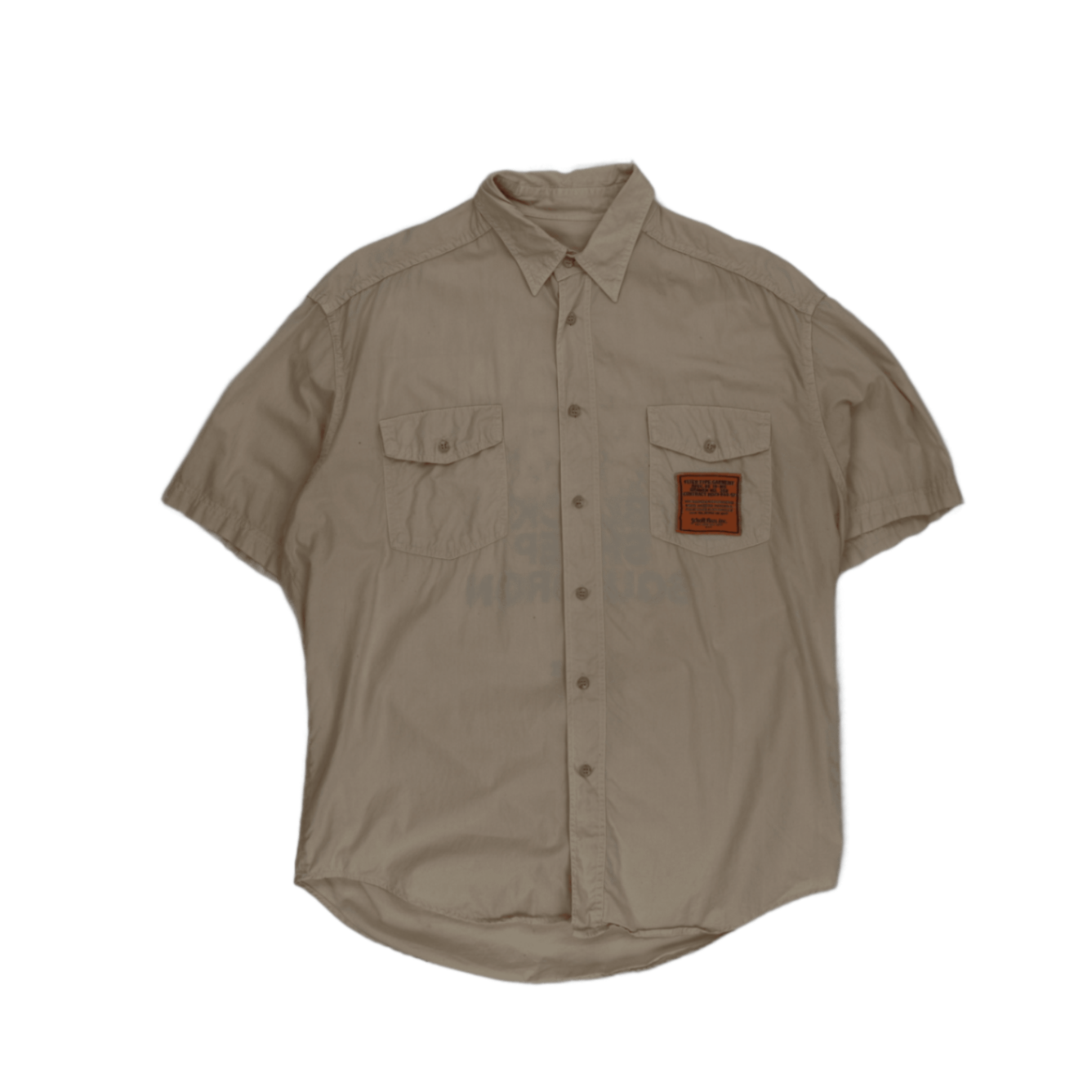 Schott Black Sheep Squadron Vintage Military Utility Shirt Beige L 100% Cotton