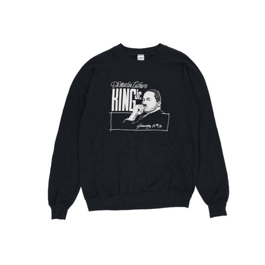Jerzees by Russell Vintage Black Pullover Graphic Sweatshirt Large Cotton Blend Crew Neck
