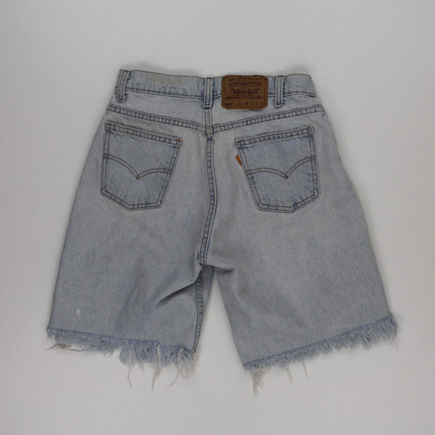 Levi's 560 Loose Fit Light Blue Denim Shorts W29 L32 Vintage Cotton