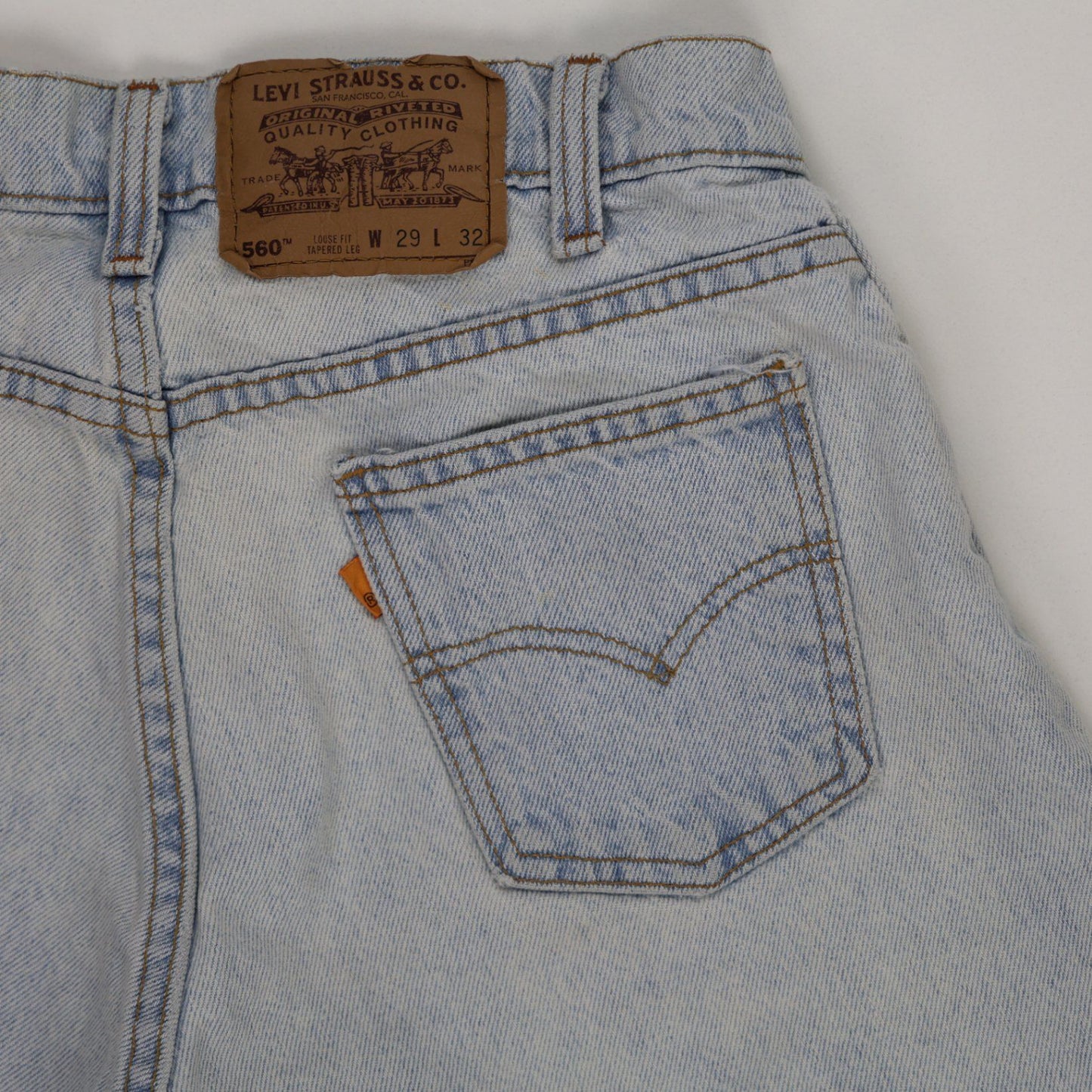 Levi's 560 Loose Fit Light Blue Denim Shorts W29 L32 Vintage Cotton