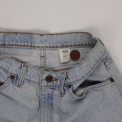 Levi's 560 Loose Fit Light Blue Denim Shorts W29 L32 Vintage Cotton