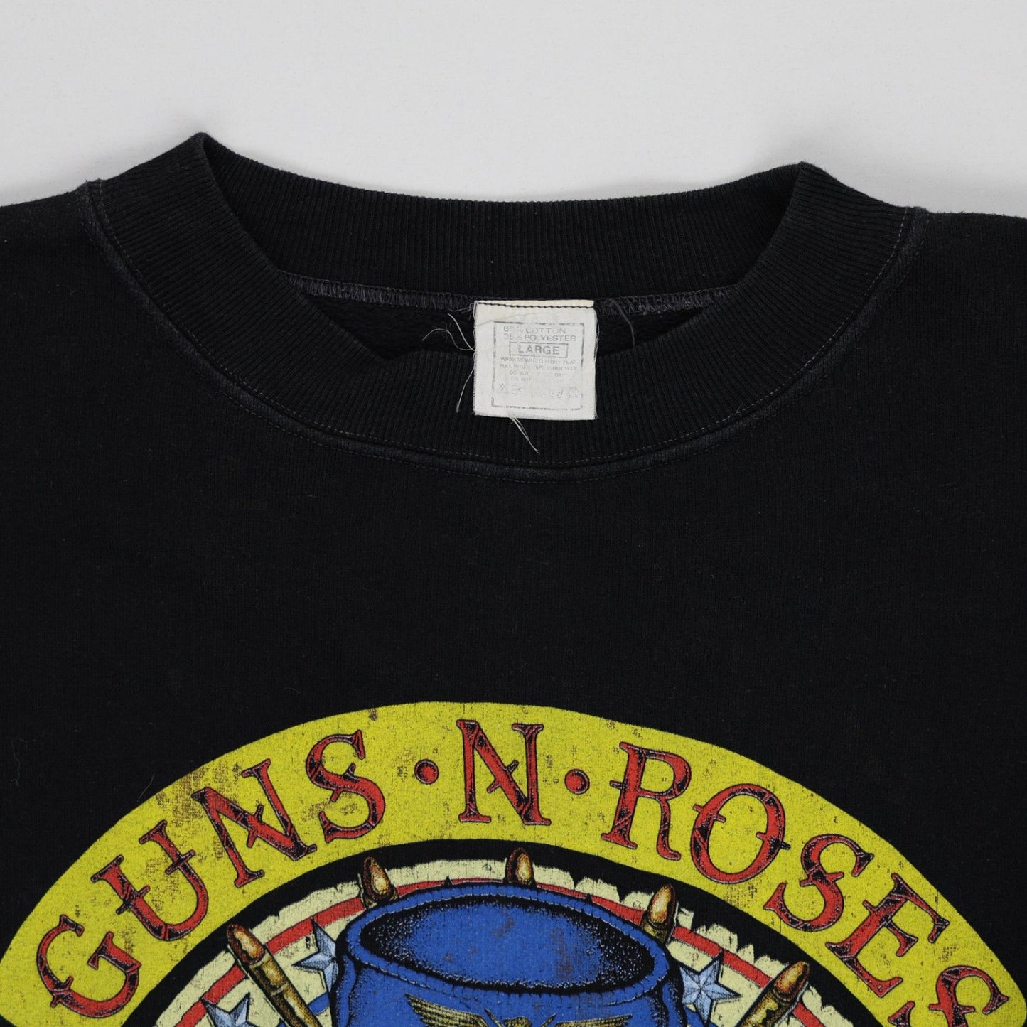 Guns N' Roses Vintage Get In The Ring Tour Sweatshirt Black Large Cotton Polyester