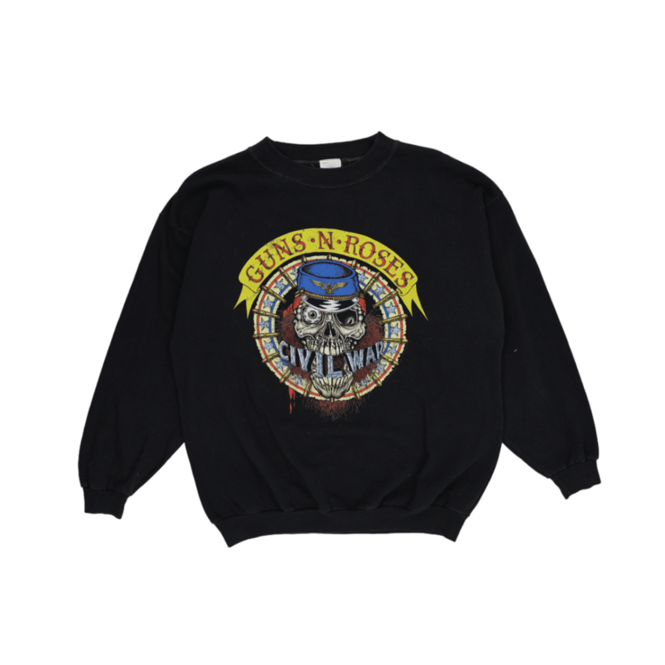Guns N' Roses Vintage Get In The Ring Tour Sweatshirt Black Large Cotton Polyester