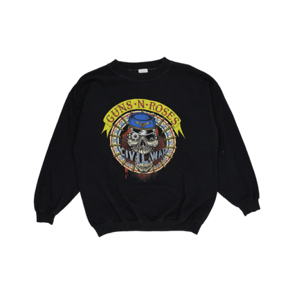 Guns N' Roses Vintage Get In The Ring Tour Sweatshirt Black Large Cotton Polyester