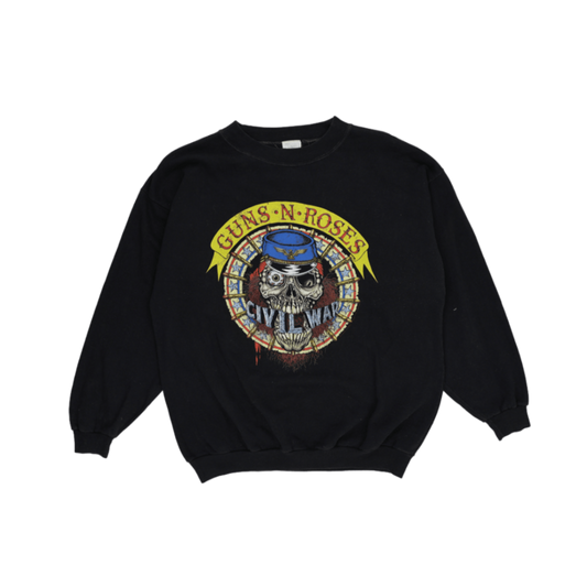 Guns N' Roses Vintage Get In The Ring Tour Sweatshirt Black Large Cotton Polyester