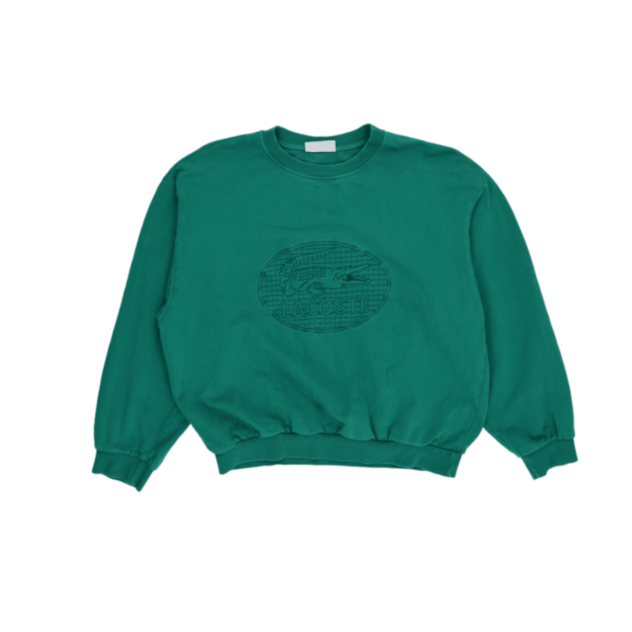 Lacoste Green Crew Neck Sweatshirt Medium Cotton Blend Vintage Men's Clothing