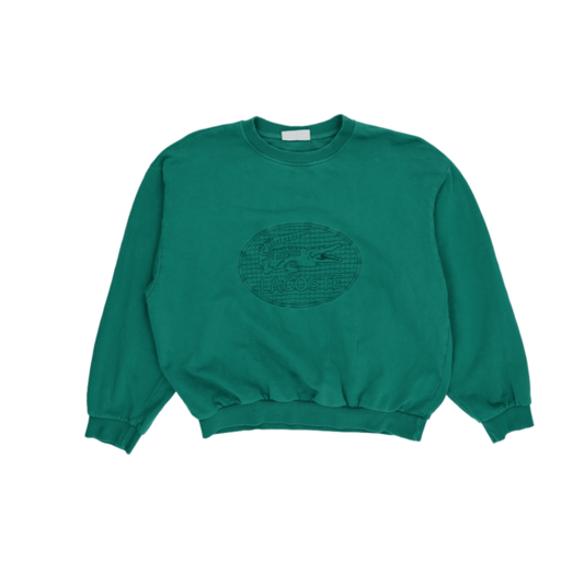 Lacoste Green Crew Neck Sweatshirt Medium Cotton Blend Vintage Men's Clothing
