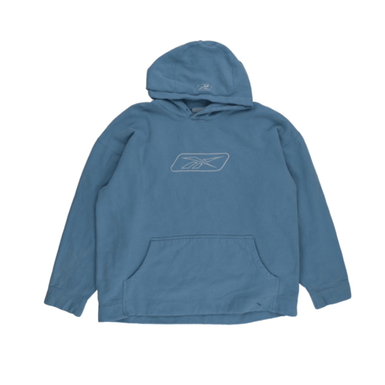 Reebok Vintage Oversized Blue Hoodie XL Cotton Blend Hooded Sweatshirt