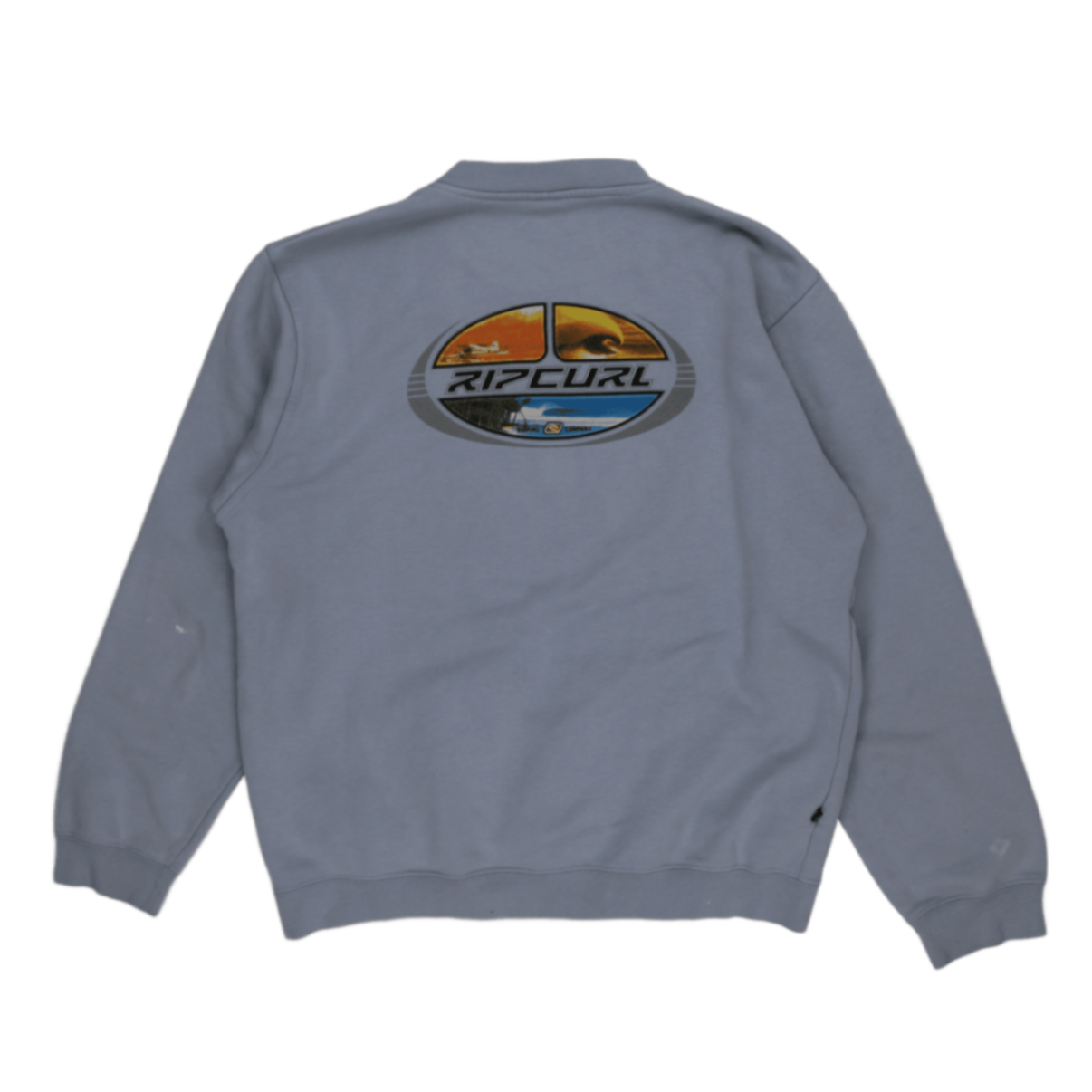 Rip Curl Vintage Blue Pullover Sweatshirt Men's Large Cotton Blend Crew Neck
