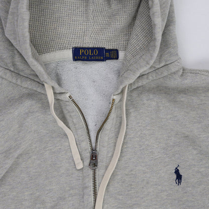 Polo Ralph Lauren XXL Grey Zip Up Hoodie Cotton Blend Hooded Sweatshirt
