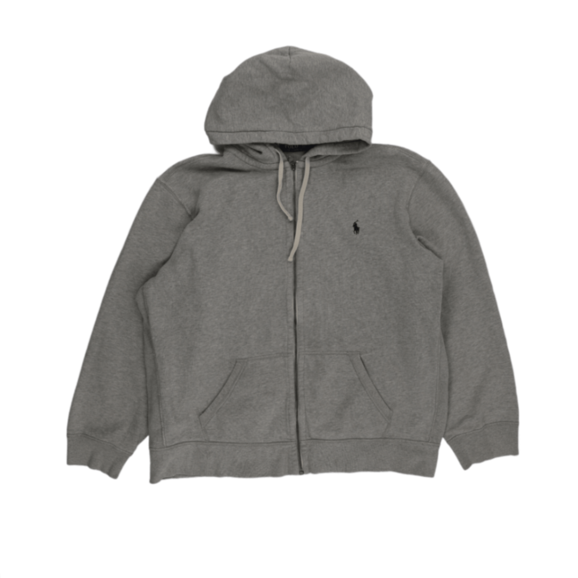 Polo Ralph Lauren XXL Grey Zip Up Hoodie Cotton Blend Hooded Sweatshirt