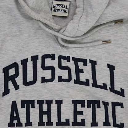 Russell Athletic Grey Pullover Hoodie Large Cotton Blend Vintage