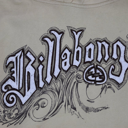 Billabong Men's Beige Pullover Hoodie Medium 80% Cotton 20% Polyester