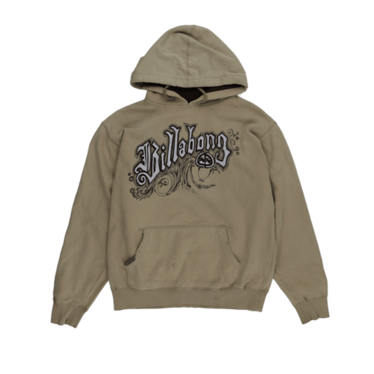 Billabong Men's Beige Pullover Hoodie Medium 80% Cotton 20% Polyester
