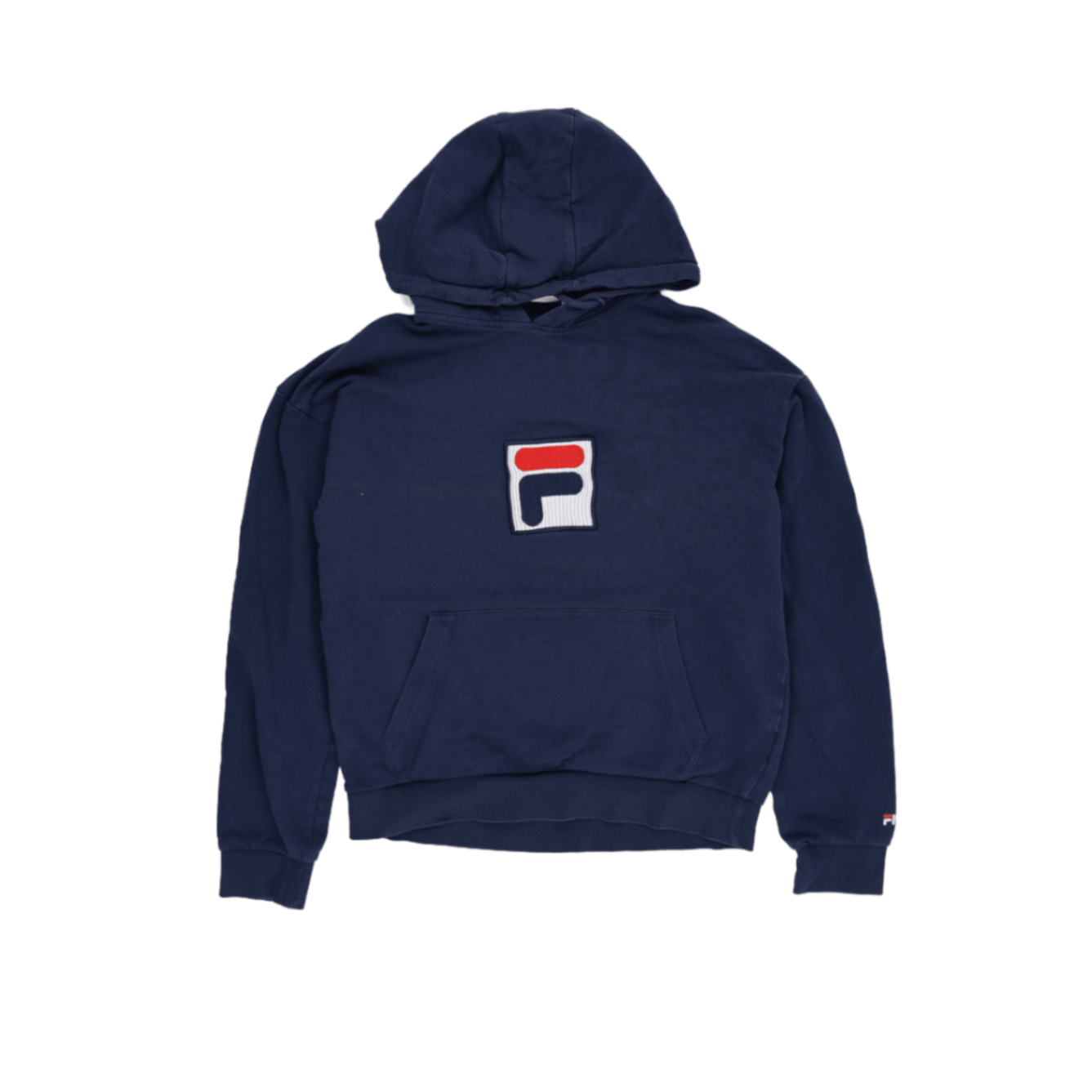 Fila Navy Blue Pullover Hoodie Small Cotton Blend Unisex