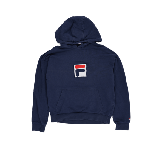 Fila Navy Blue Pullover Hoodie Small Cotton Blend Unisex