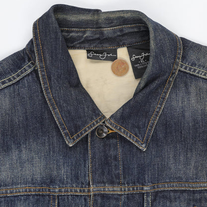 Sean John Vintage Denim Jacket Blue XL 100 Percent Cotton Collared