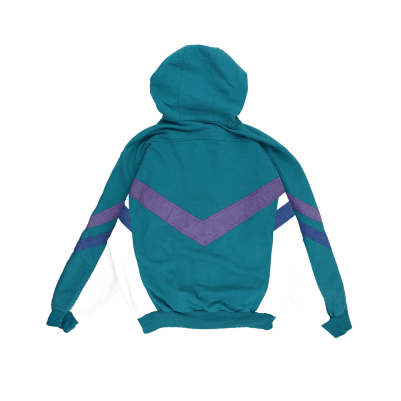 adidas Vintage Hooded Zip Sweatshirt Teal Medium Cotton Retro