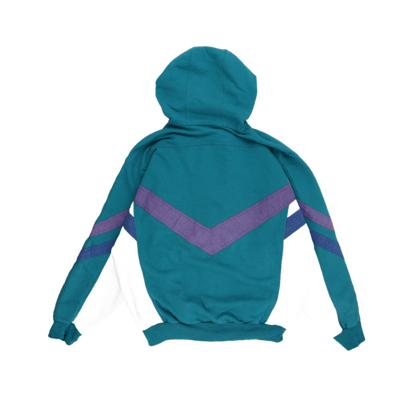adidas Vintage Hooded Zip Sweatshirt Teal Medium Cotton Retro