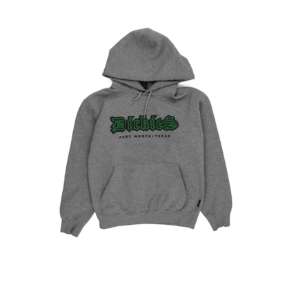 Dickies Pullover Hoodie Grey Small Cotton Blend Unisex Fort Worth Texas Graphic