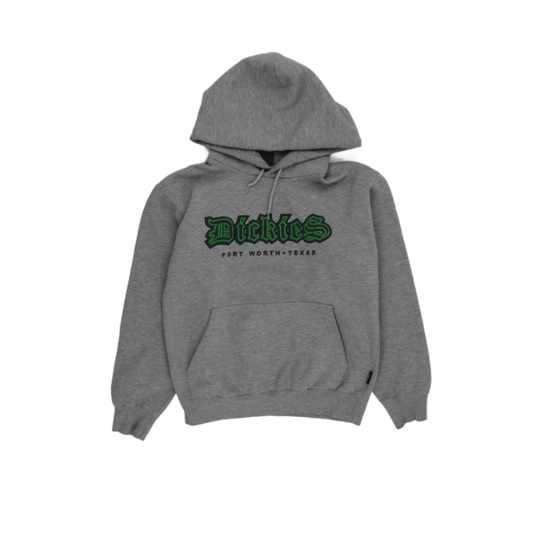 Dickies Pullover Hoodie Grey Small Cotton Blend Unisex Fort Worth Texas Graphic