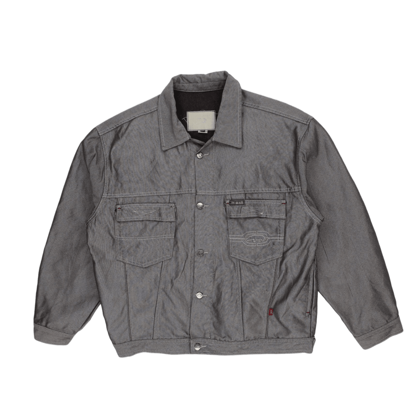 Ecko Unltd Grey Denim Jacket XXL Cotton Vintage Men's Clothing
