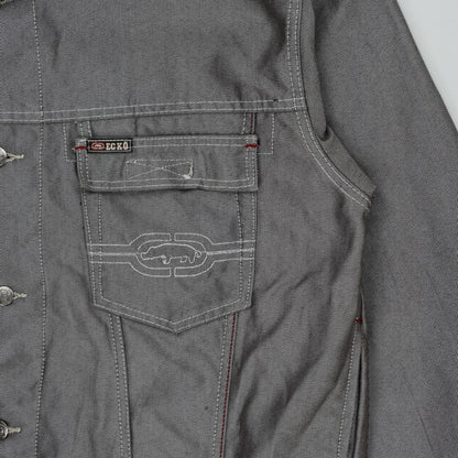 Ecko Unltd Grey Denim Jacket XXL Cotton Vintage Men's Clothing
