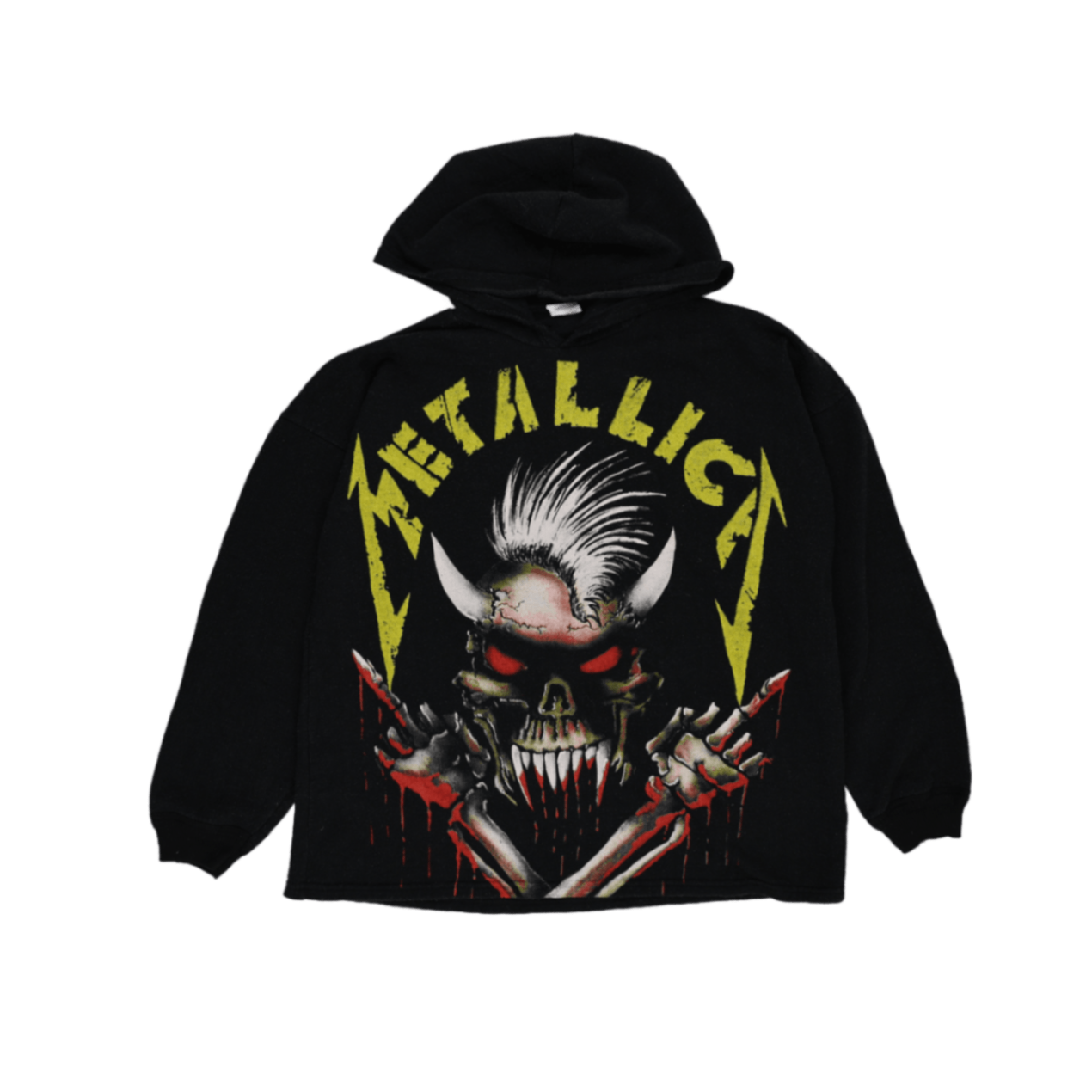 Metallica Vintage Live Shit Binge & Purge Pullover Graphic Hoodie Black Large 60% Cotton 40% Acrylic