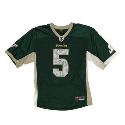 Nike Vintage AFL Sabercats 5 Mesh Jersey Green Gold Medium Polyester Sports Jersey