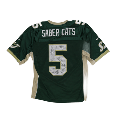 Nike Vintage AFL Sabercats 5 Mesh Jersey Green Gold Medium Polyester Sports Jersey
