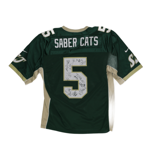 Nike Vintage AFL Sabercats 5 Mesh Jersey Green Gold Medium Polyester Sports Jersey