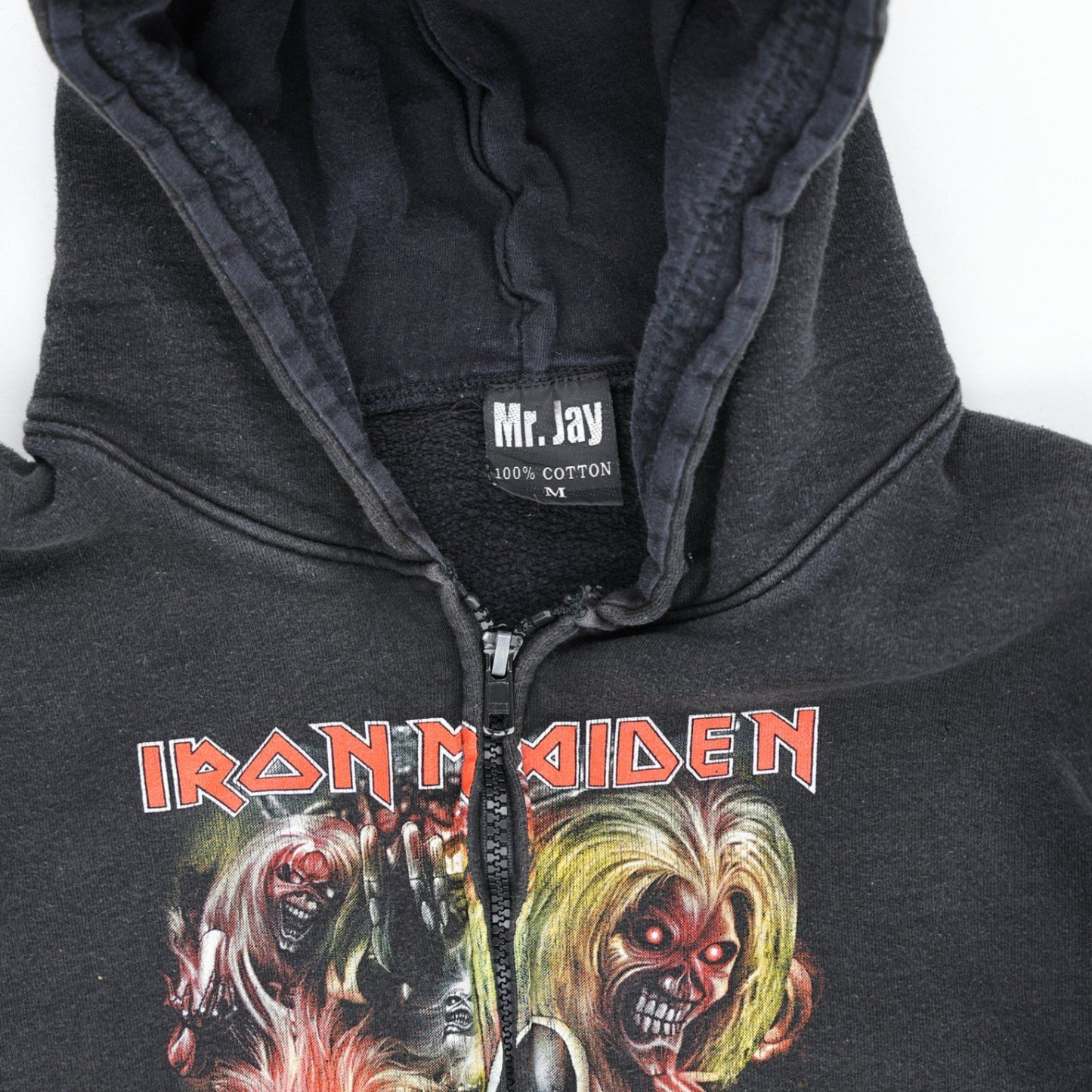 Mr Jay Iron Maiden Killers Graphic Full Zip Hoodie Black Medium 100 Percent Cotton