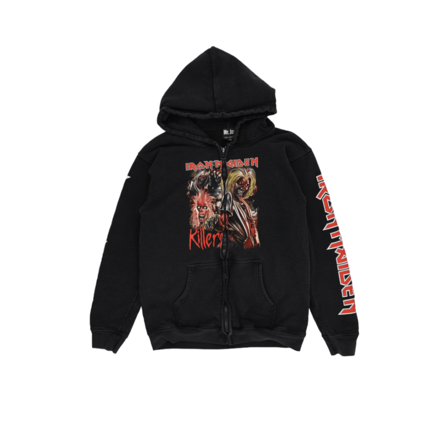 Mr Jay Iron Maiden Killers Graphic Full Zip Hoodie Black Medium 100 Percent Cotton